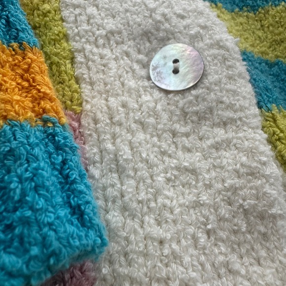 Rails Women Cardigan Medium Cotton Cashmere Oversized Stripe Fuzzy Sweater - Picture 7 of 8